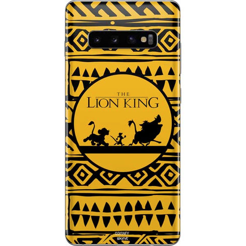 Disney The Lion King Simba Timon and Pumba Tribal Print Galaxy S10 Plus Skin
