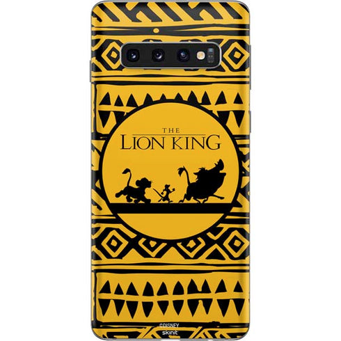 Disney The Lion King Simba Timon and Pumba Tribal Print Galaxy S10 Skin