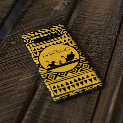 Disney The Lion King Simba Timon and Pumba Tribal Print Galaxy S10 Skin