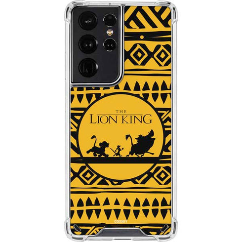 Disney The Lion King Simba Timon and Pumba Tribal Print Galaxy S21 Ultra 5G Clear Case