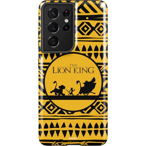 Disney The Lion King Simba Timon and Pumba Tribal Print Galaxy S21 Ultra 5G Pro Case