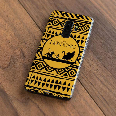 Disney The Lion King Simba Timon and Pumba Tribal Print Galaxy S9 Plus Skin