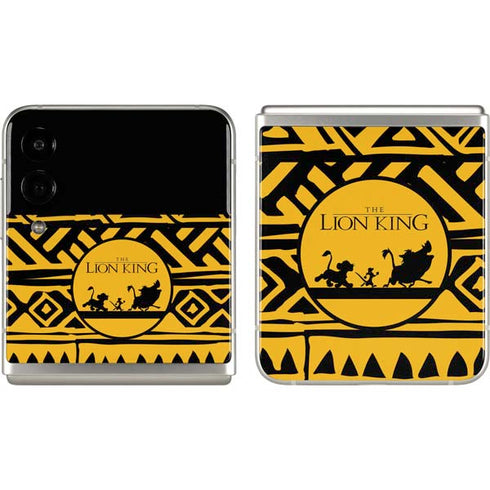 Disney The Lion King Simba Timon and Pumba Tribal Print Galaxy Z Flip3 5G Skin