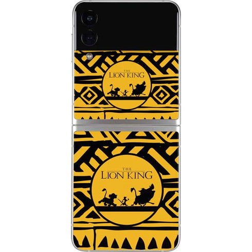 Disney The Lion King Simba Timon and Pumba Tribal Print Galaxy Z Flip3 5G Skin