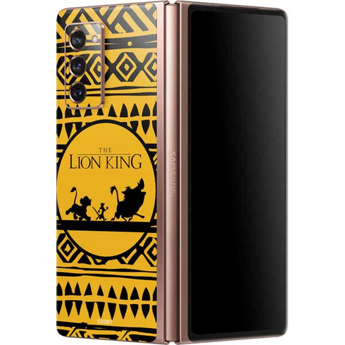 Disney The Lion King Simba Timon and Pumba Tribal Print Galaxy Z Fold2 5G Skin
