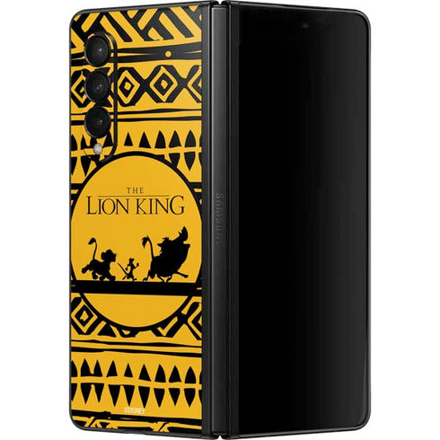 Disney The Lion King Simba Timon and Pumba Tribal Print Galaxy Z Fold3 5G Skin