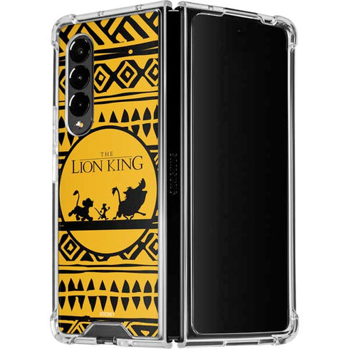 Disney The Lion King Simba Timon and Pumba Tribal Print Galaxy Z Fold4 5G Clear Case