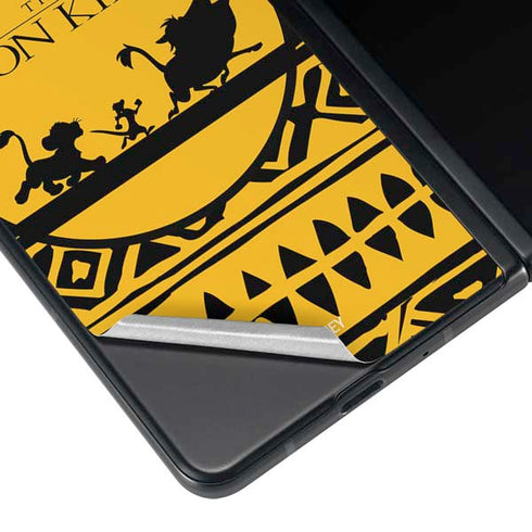 Disney The Lion King Simba Timon and Pumba Tribal Print Galaxy Z Fold4 5G Skin