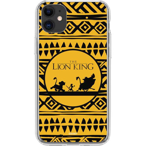 Disney The Lion King Simba Timon and Pumba Tribal Print iPhone 11 Clear Case