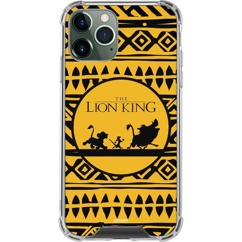 Disney The Lion King Simba Timon and Pumba Tribal Print iPhone 11 Pro Max Clear Case