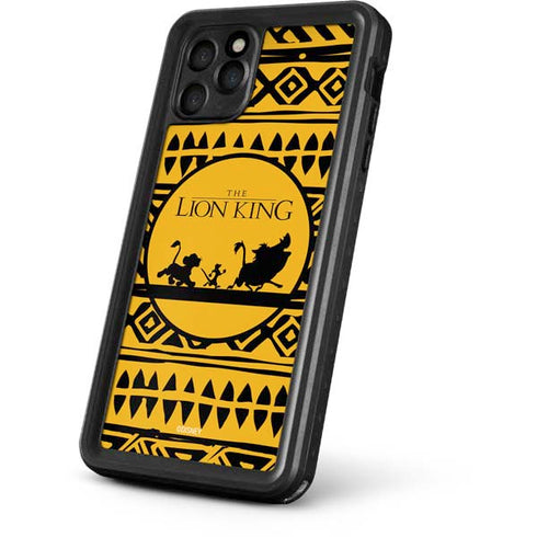 Disney The Lion King Simba Timon and Pumba Tribal Print iPhone 11 Pro Waterproof Case