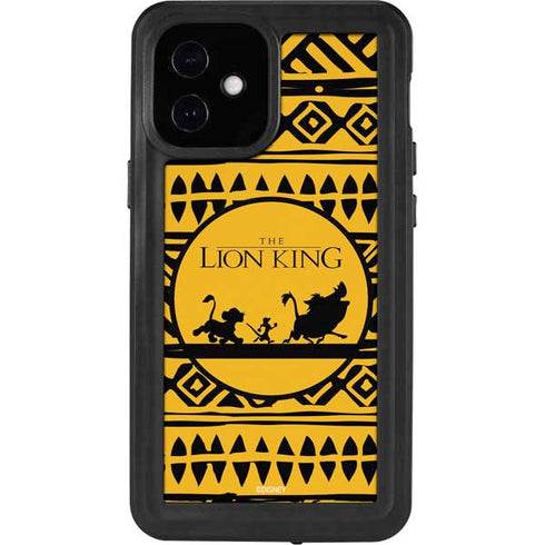 Disney The Lion King Simba Timon and Pumba Tribal Print iPhone 12 Mini Waterproof Case