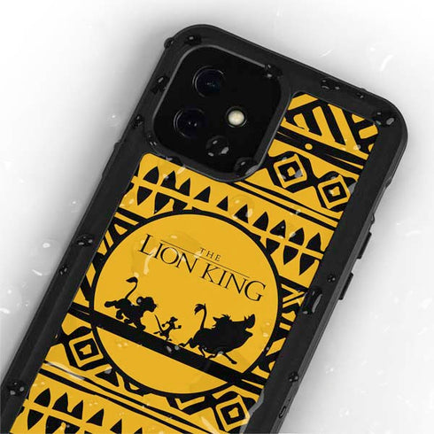 Disney The Lion King Simba Timon and Pumba Tribal Print iPhone 12 Mini Waterproof Case