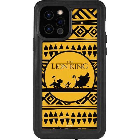 Disney The Lion King Simba Timon and Pumba Tribal Print iPhone 12 Pro Waterproof Case