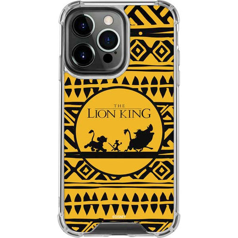 Disney The Lion King Simba Timon and Pumba Tribal Print iPhone 13 Pro Clear Case