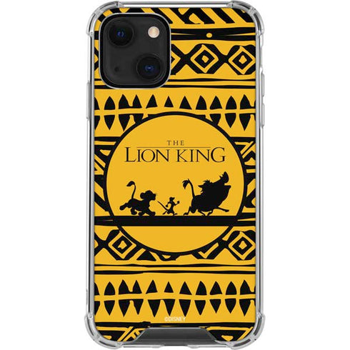 Disney The Lion King Simba Timon and Pumba Tribal Print iPhone 14 Plus Clear Case