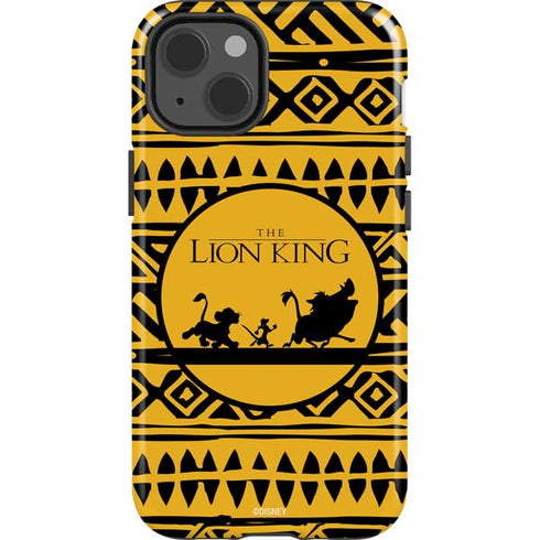 Disney The Lion King Simba Timon and Pumba Tribal Print iPhone 15 Impact Case