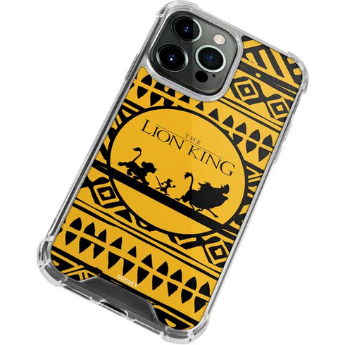 Disney The Lion King Simba Timon and Pumba Tribal Print iPhone 15 Pro Clear Case