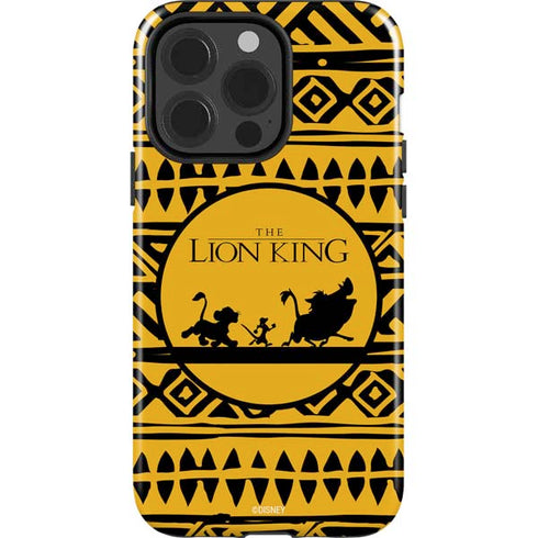 Disney The Lion King Simba Timon and Pumba Tribal Print iPhone 15 Pro Impact Case