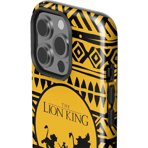 Disney The Lion King Simba Timon and Pumba Tribal Print iPhone 15 Pro Impact Case