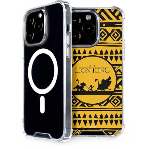 Disney The Lion King Simba Timon and Pumba Tribal Print iPhone 15 Pro MagSafe Case