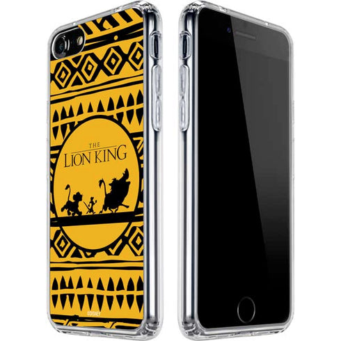 Disney The Lion King Simba Timon and Pumba Tribal Print iPhone SE (2nd & 3rd Gen) Clear Case