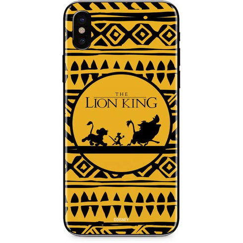 Disney The Lion King Simba Timon and Pumba Tribal Print iPhone XS Max Skin