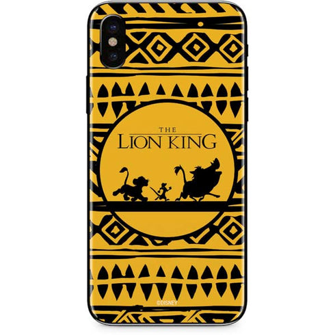 Disney The Lion King Simba Timon and Pumba Tribal Print iPhone XS Skin
