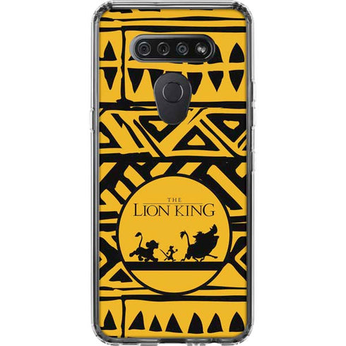 Disney The Lion King Simba Timon and Pumba Tribal Print LG K51/Q51 Clear Case