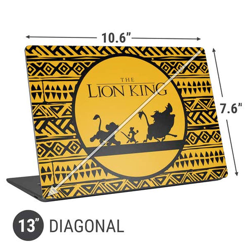 Disney The Lion King Simba Timon and Pumba Tribal Print Universal Laptop 13in (10.6 x 7.6in) Skin