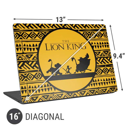 Disney The Lion King Simba Timon and Pumba Tribal Print Universal Laptop 16in (13 x 9.4in) Skin