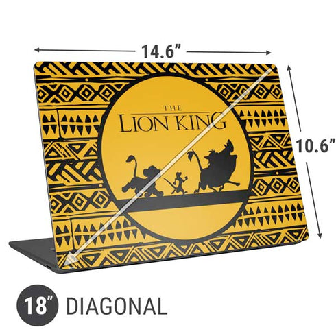 Disney The Lion King Simba Timon and Pumba Tribal Print Universal Laptop 18in (14.6 x 10.6in) Skin