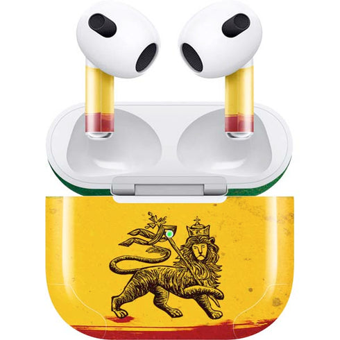 The Lion of Judah Rasta Flag Apple AirPods (3rd Gen 2021) Skin