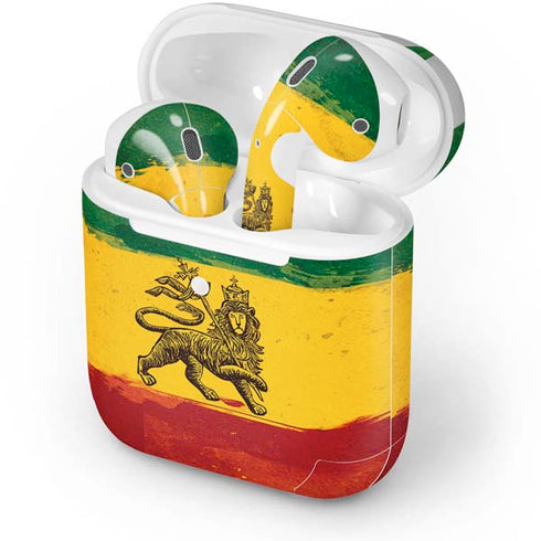 The Lion of Judah Rasta Flag Apple AirPods Skin