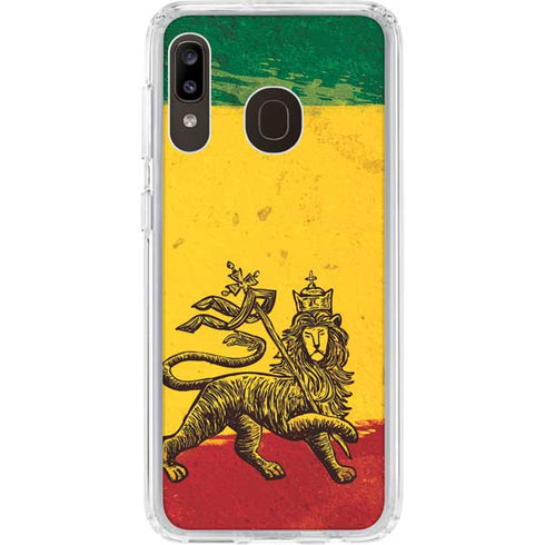 The Lion of Judah Rasta Flag Galaxy A20 Clear Case