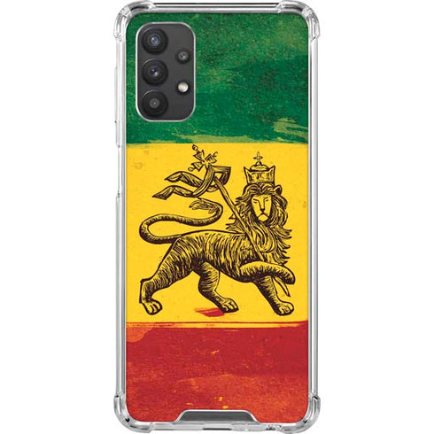 The Lion of Judah Rasta Flag Galaxy A32 5G Clear Case