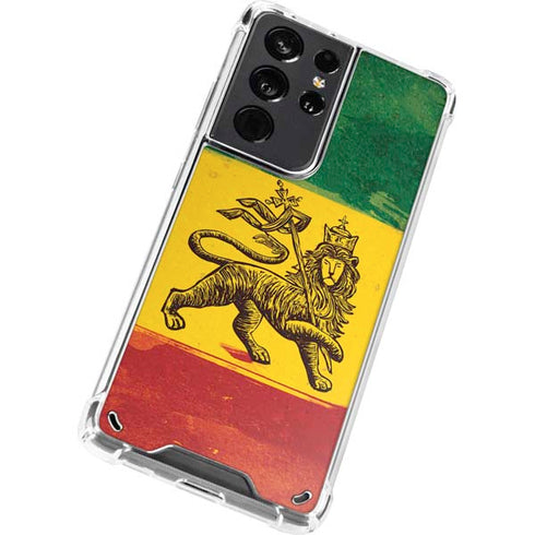 The Lion of Judah Rasta Flag Galaxy S21 Ultra 5G Clear Case