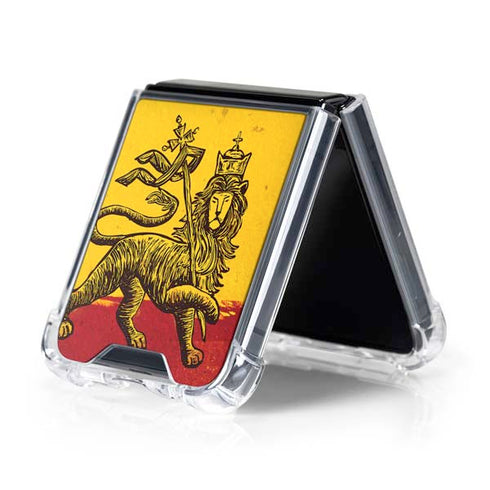 The Lion of Judah Rasta Flag Galaxy Z Flip5 5G Clear Case