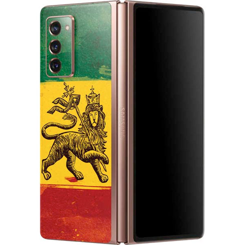 The Lion of Judah Rasta Flag Galaxy Z Fold2 5G Skin