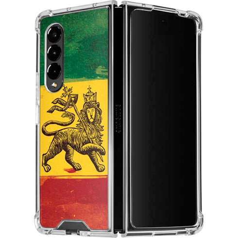 The Lion of Judah Rasta Flag Galaxy Z Fold4 5G Clear Case
