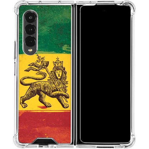 The Lion of Judah Rasta Flag Galaxy Z Fold4 5G Clear Case