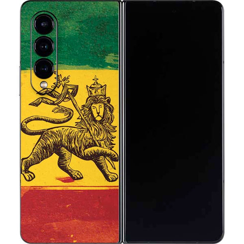 The Lion of Judah Rasta Flag Galaxy Z Fold4 5G Skin