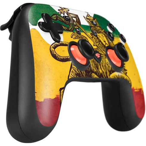The Lion of Judah Rasta Flag Google Stadia Controller Skin