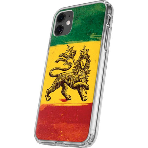 The Lion of Judah Rasta Flag iPhone 11 Clear Case