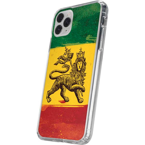 The Lion of Judah Rasta Flag iPhone 11 Pro Clear Case