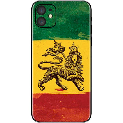 The Lion of Judah Rasta Flag iPhone 11 Skin