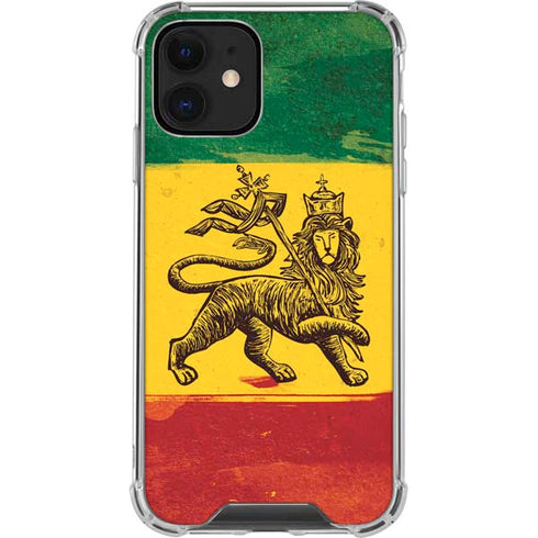 The Lion of Judah Rasta Flag iPhone 12 Clear Case