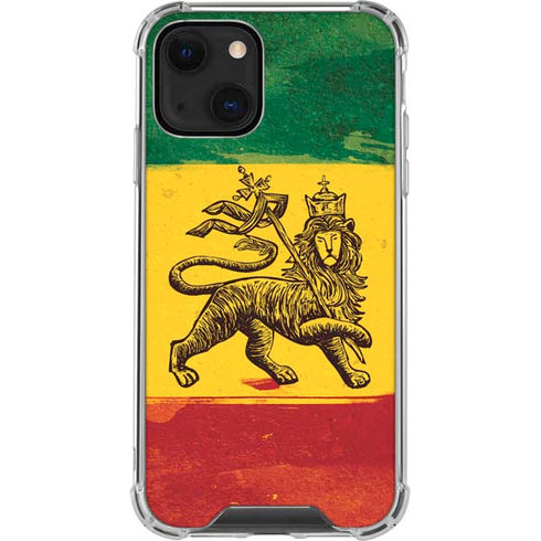 The Lion of Judah Rasta Flag iPhone 13 Clear Case
