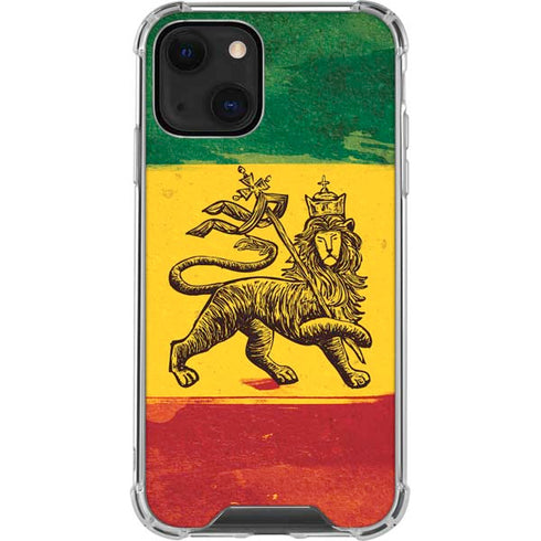 The Lion of Judah Rasta Flag iPhone 13 Mini Clear Case