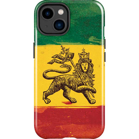 The Lion of Judah Rasta Flag iPhone 15 Plus Impact Case